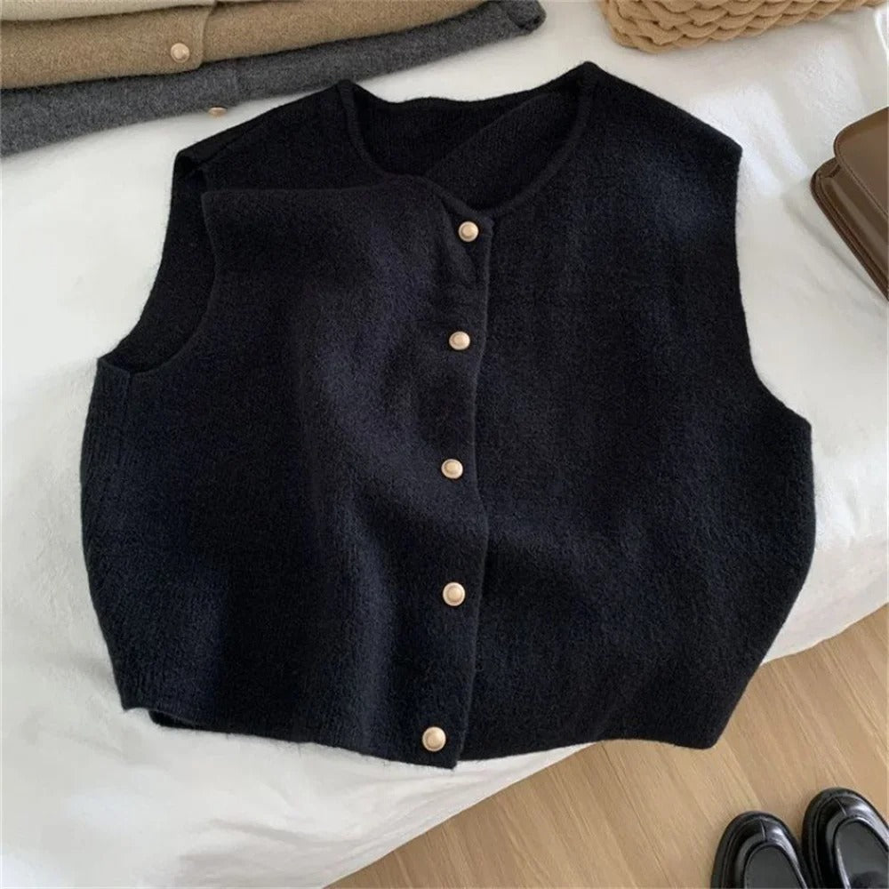 Livia | Chaleco de punto sin mangas con detalles de botones