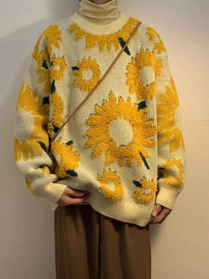 Sofie | Jersey oversize con diseño de girasoles