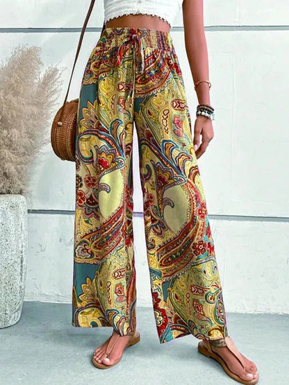 Pantalones con estampado digital y cintura alta