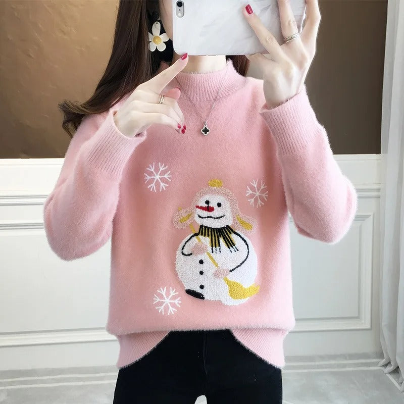 Vera | Jersey de mujer con motivo de muñeco de nieve
