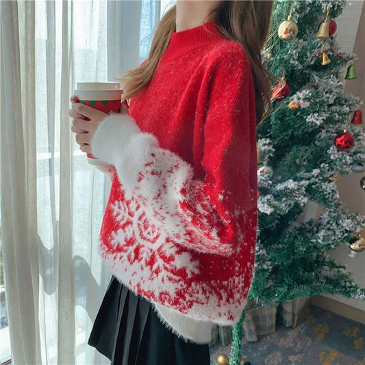 Emilia | Jersey mullido con motivo de copo de nieve