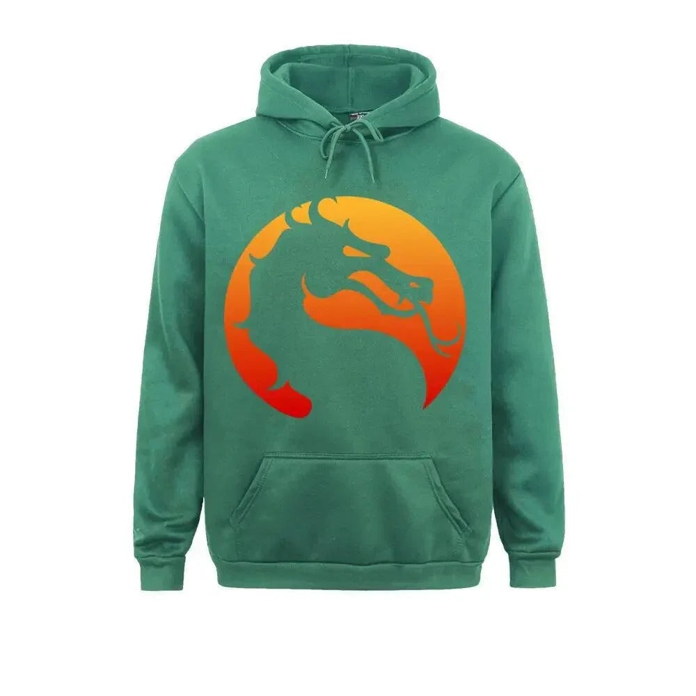Kurt | Cálida sudadera con capucha y estampado del dragón de Mortal Kombat para hombre y mujer