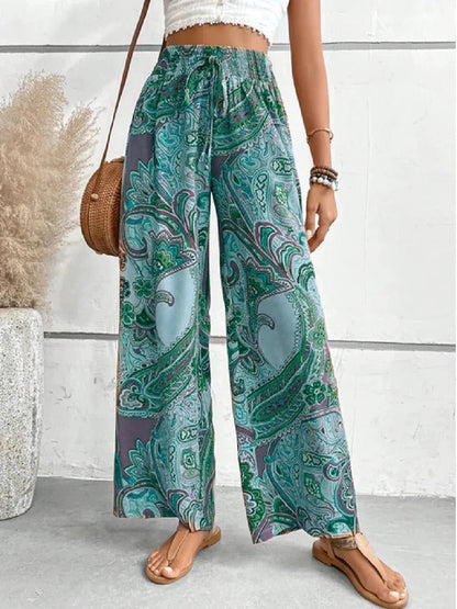 Pantalones con estampado digital y cintura alta