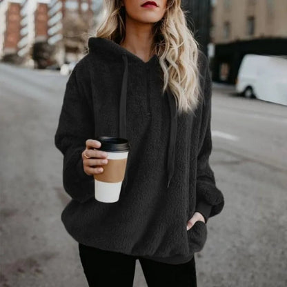Elisa | Chaqueta de invierno de felpa con cuarto de cremallera y bolsillos para mujer