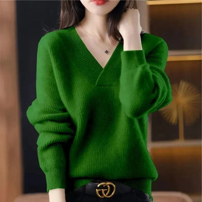 Elena | Jersey de cachemira con cuello de pico para mujer