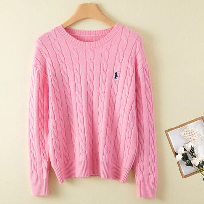 Ditte | Jersey de punto de cachemira con escote redondo para mujer