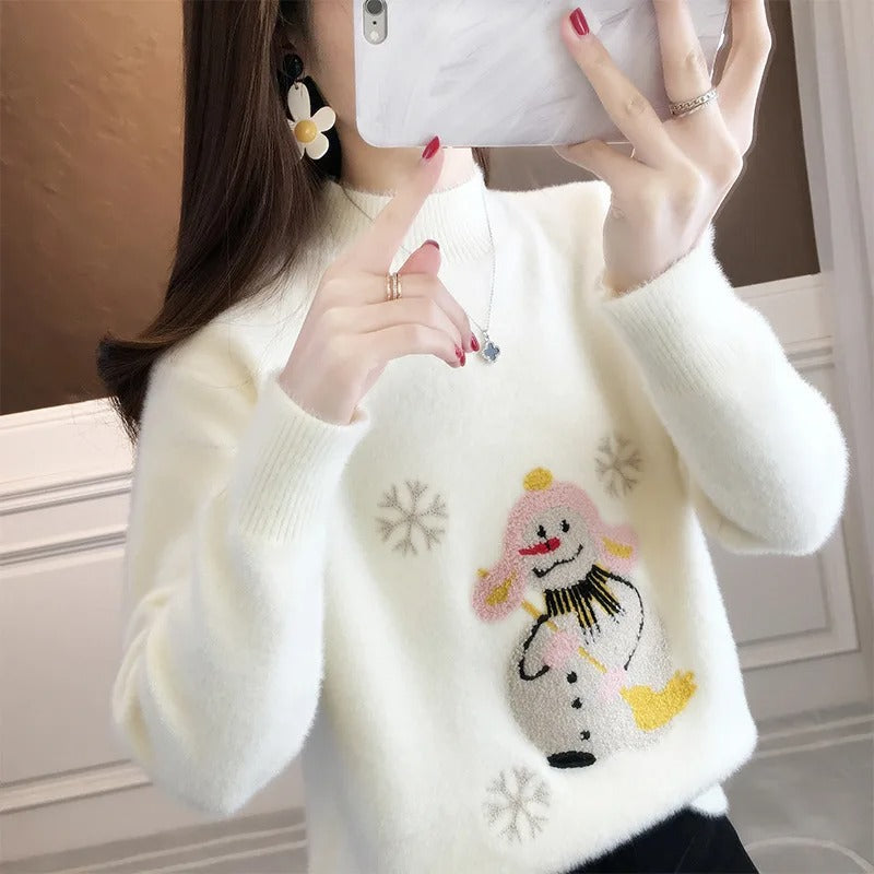 Vera | Jersey de mujer con motivo de muñeco de nieve