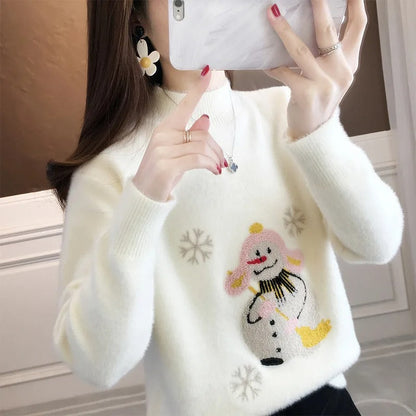 Vera | Jersey de mujer con motivo de muñeco de nieve