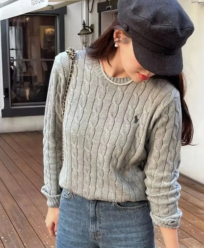 Ditte | Jersey de punto de cachemira con escote redondo para mujer