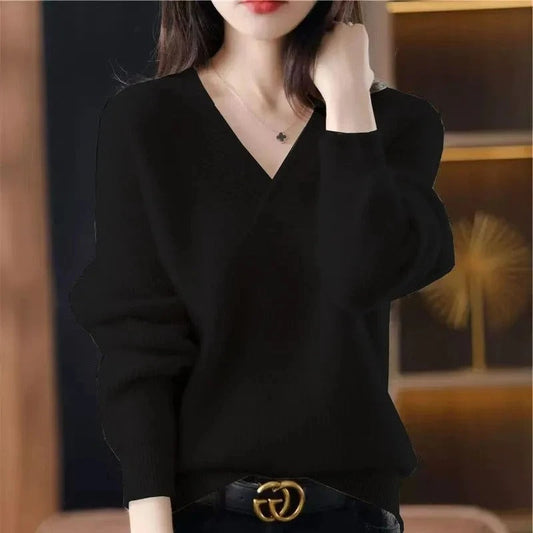 Elena | Jersey de cachemira con cuello de pico para mujer