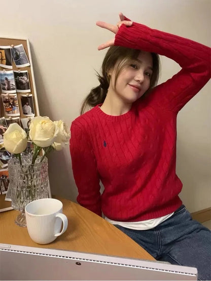 Ditte | Jersey de punto de cachemira con escote redondo para mujer