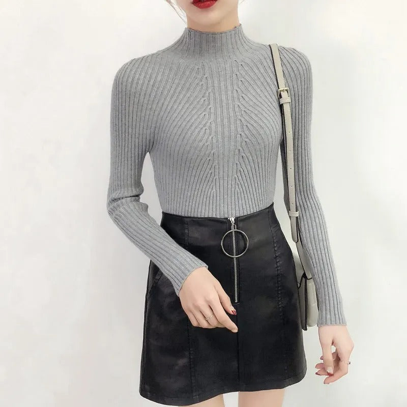 Joan| Jersey de mujer de cuello alto para el día a día
