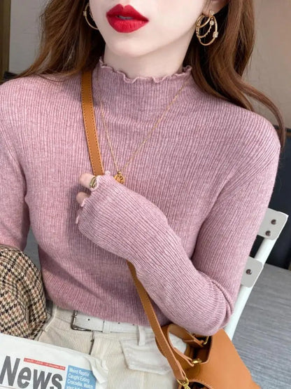 Marlene | Jersey de punto fino para mujer con bordes festoneados