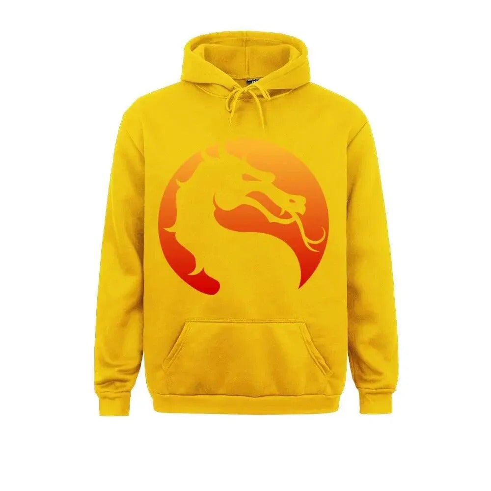 Kurt | Cálida sudadera con capucha y estampado del dragón de Mortal Kombat para hombre y mujer