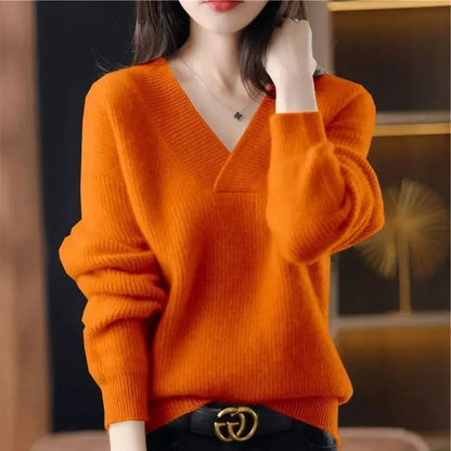 Elena | Jersey de cachemira con cuello de pico para mujer
