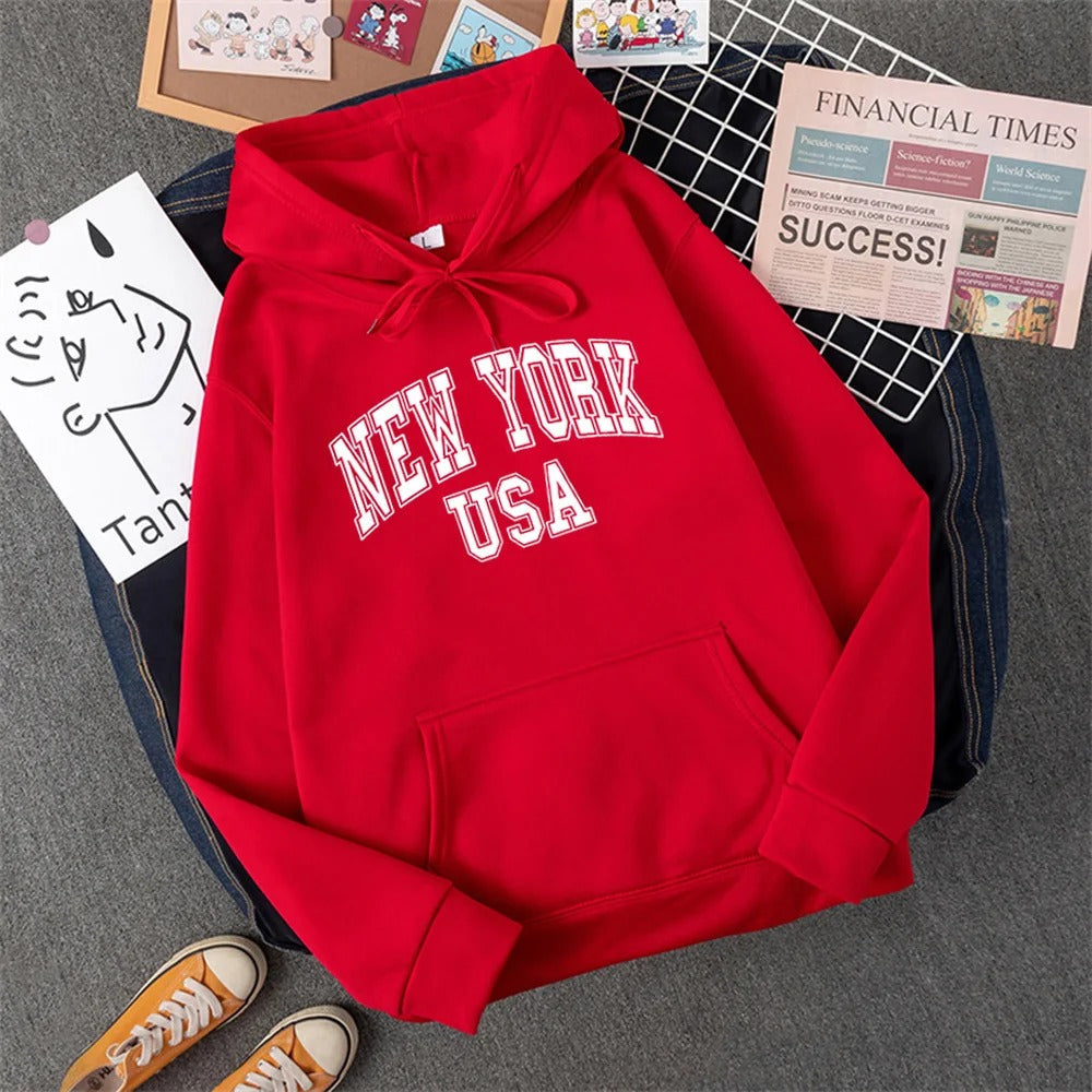 George | Sudadera con capucha y estampado NEW YORK USA para mujer