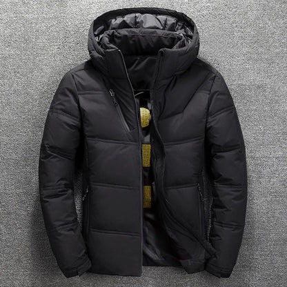 Cálida chaqueta de invierno impermeable con capucha para hombre | Ideal para el invierno
