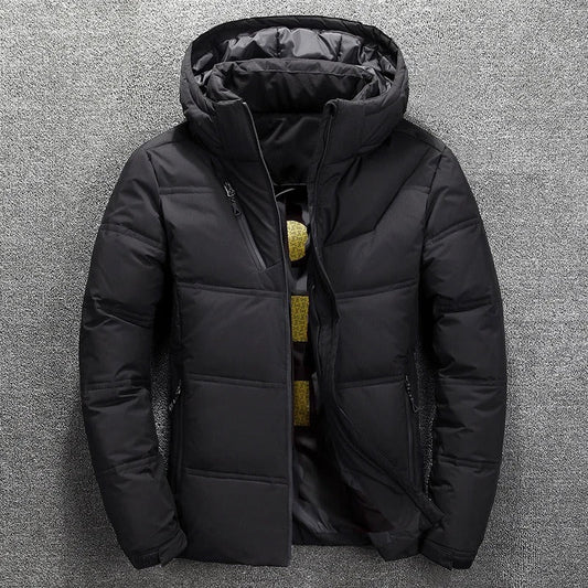 Cálida chaqueta de invierno impermeable con capucha para hombre | Ideal para el invierno