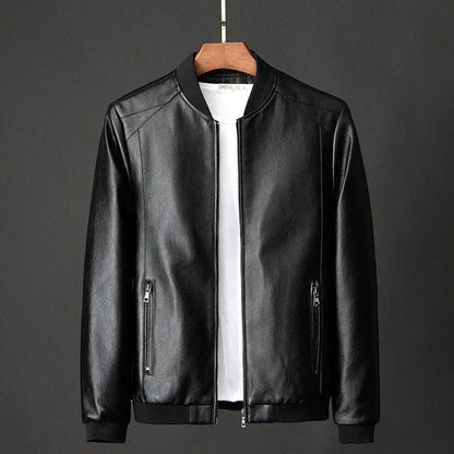 Chaqueta vintage de cuero vegano sin capucha para hombre | Perfecta para todas las estaciones