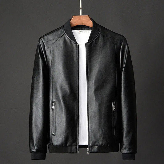 Chaqueta vintage de cuero vegano sin capucha para hombre | Perfecta para todas las estaciones