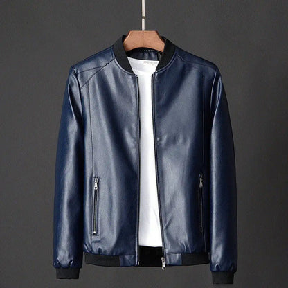 Chaqueta vintage de cuero vegano sin capucha para hombre | Perfecta para todas las estaciones
