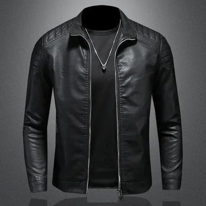 Chaqueta casual de cuero vegano con bolsillos para hombre | Perfecta para el día a día