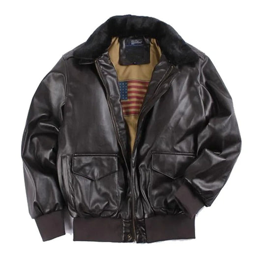 Chaqueta vintage de cuero vegano sin capucha para hombre | Perfecta para el día a día