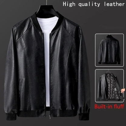 Chaqueta casual de cuero vegano con bolsillos para hombre | Perfecta para el día a día