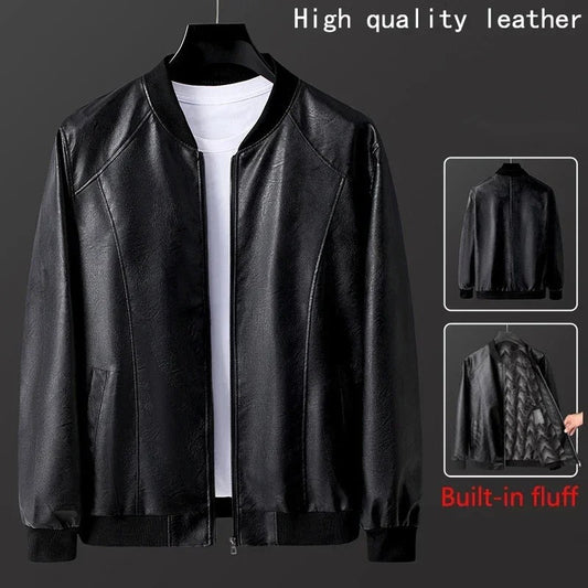 Chaqueta casual de cuero vegano con bolsillos para hombre | Perfecta para el día a día