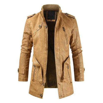 Elegante chaqueta de cuero vegano con bolsillos adicionales para hombre | Ideal para todas las estaciones