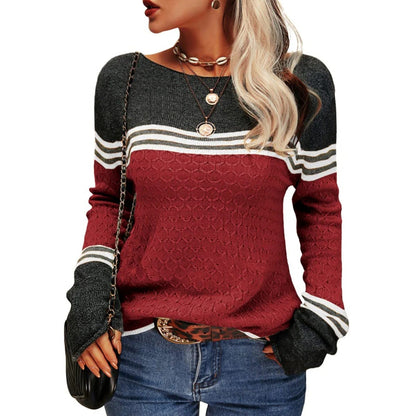Livia - Jersey clásico de cuello redondo para mujer
