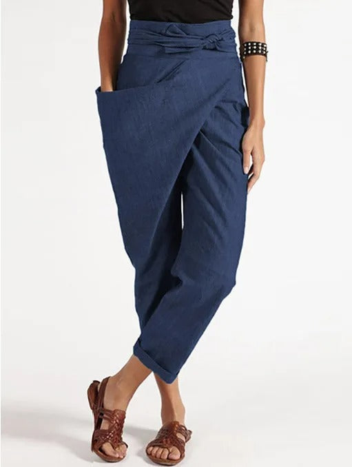Pantalones asimétricos de moda y casual