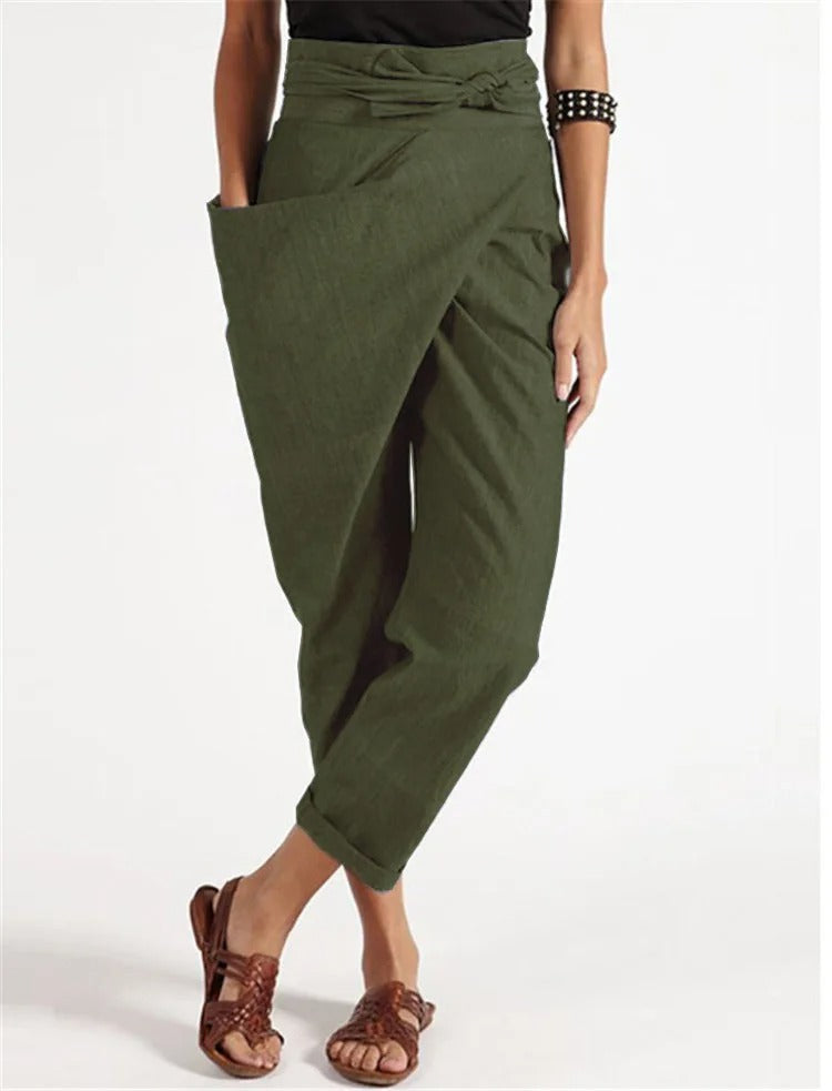 Pantalones asimétricos de moda y casual