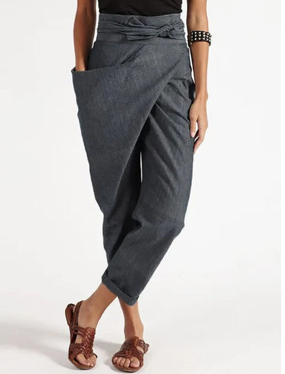 Pantalones asimétricos de moda y casual