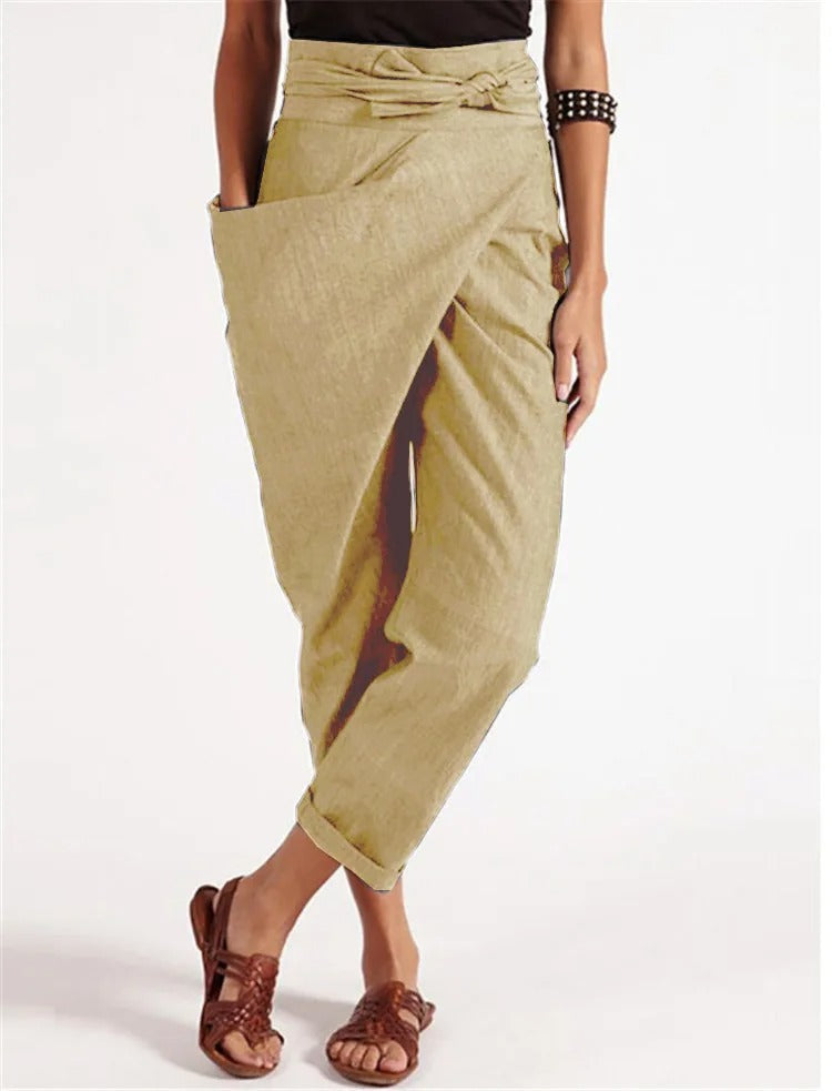 Pantalones asimétricos de moda y casual
