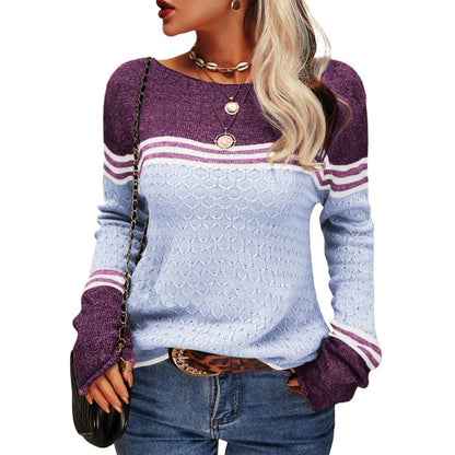 Livia - Jersey clásico de cuello redondo para mujer