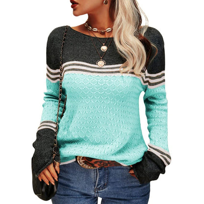 Livia - Jersey clásico de cuello redondo para mujer