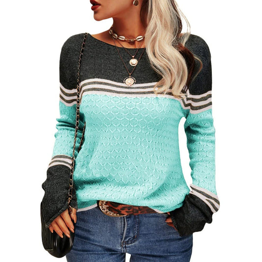 Livia - Jersey clásico de cuello redondo para mujer