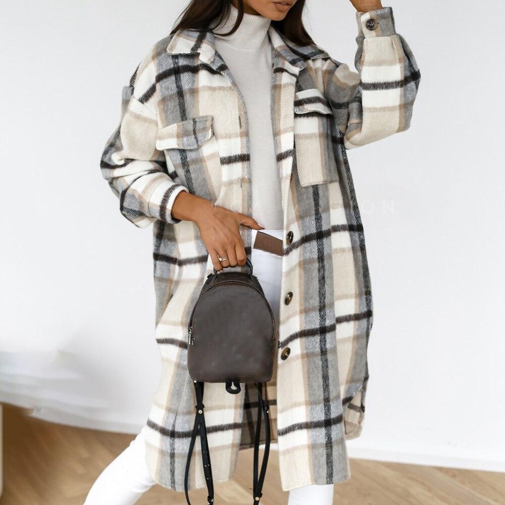 Chaqueta de cuadros para mujer