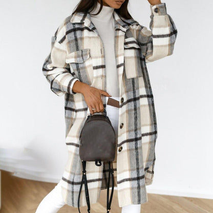Chaqueta de cuadros para mujer