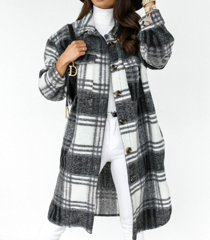 Chaqueta de cuadros para mujer