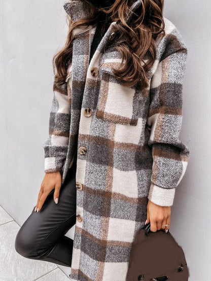 Chaqueta de cuadros para mujer