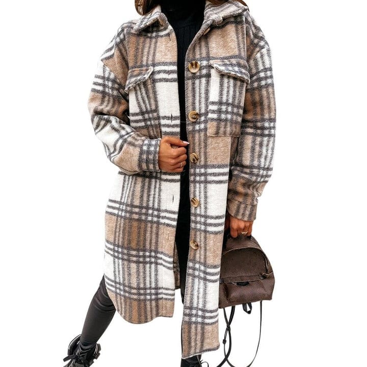 Chaqueta de cuadros para mujer