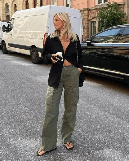 Olivia | Pantalones Cargo Cómodos | Uso Diario | Tejido Duradero