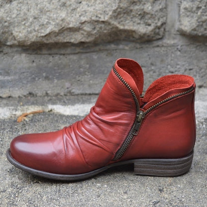 Vianne™ - Botines de piel con cierre de cremallera