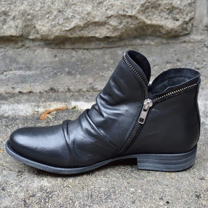 Vianne™ - Botines de piel con cierre de cremallera