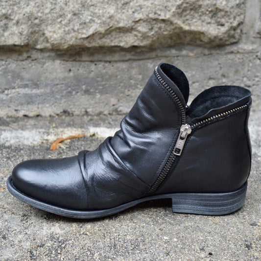 Vianne™ - Botines de piel con cierre de cremallera
