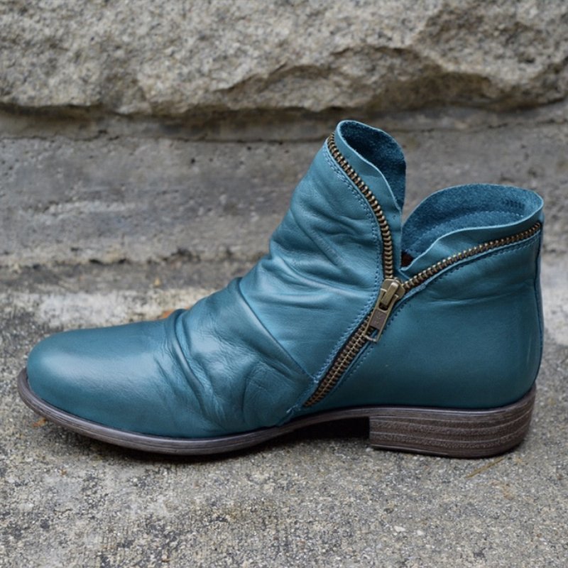 Vianne™ - Botines de piel con cierre de cremallera