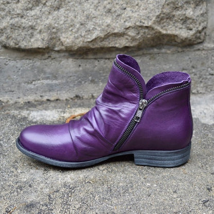 Vianne™ - Botines de piel con cierre de cremallera