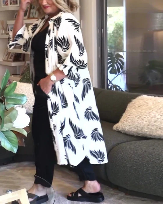 Lässig | chaqueta con revés y botón, estampada